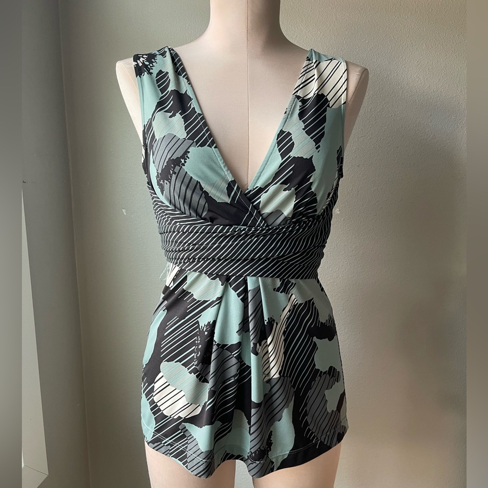 Vintage Y2K 90s BCBGMaxAzria wrap baby doll tie back top